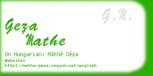 geza mathe business card