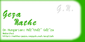 geza mathe business card